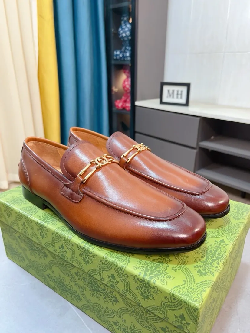 Men's shoes 💰500🌹🌹【GUCCI】The most popular classic Gucci leather shoes. Synchronized with the official website, the upper is made of Italian first-layer cowhide ➕cowhide lining, with unique brand and unique craftsmanship. Highlighting the hot style of the new year. Stop hesitating, stop wandering, get it now. Number: 38--44
